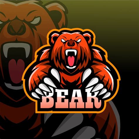 Premium Vector | Bear mascot esport logo