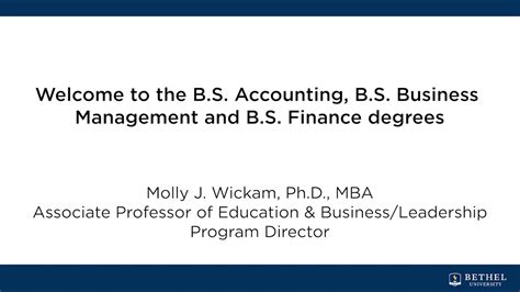 Welcome To The B S Accounting B S Business Management And B S Finance