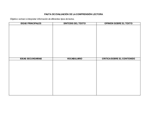 Pauta De Evaluaci N De La Comprensi N Lectora Ppt