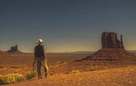 Wallpaper desert, Monument Valley, cowboy, dry images for desktop ...