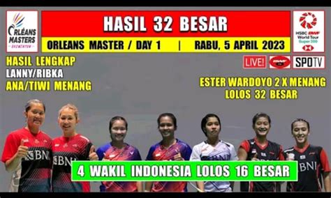 Hasil Orleans Master Babak Besar Empat Wakil Indonesia Tampil