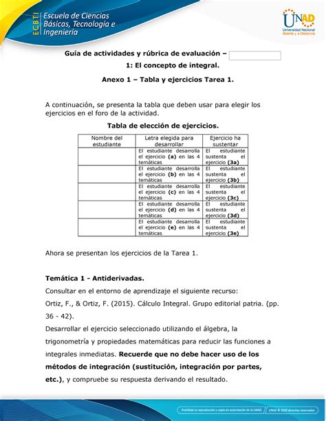 Anexo 1 Tabla y ejercicios Tarea 1 Guía de actividades y rúbrica de