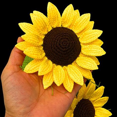 Dwarf Sunflower Crochet Pattern Natagor Finlayson