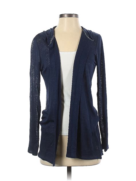 Cynthia Rowley Tjx 100 Linen Solid Blue Cardigan Size S 75 Off