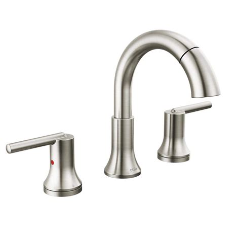 Delta Trinsic 8 In Widespread Double Handle Bathroom Faucet With Pull