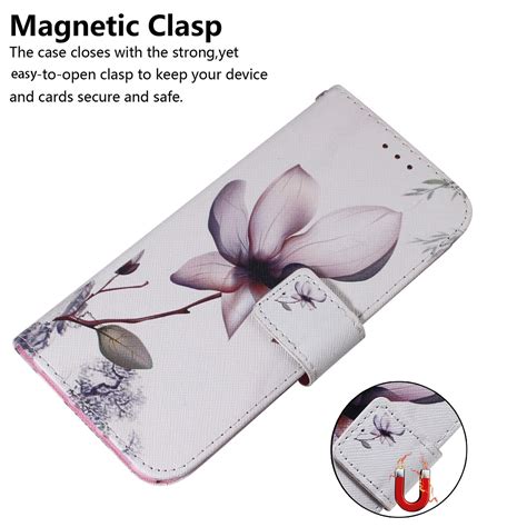 For Infinix Hot Coloured Drawing Leather Phone Case Magnolia Flower Alexnld