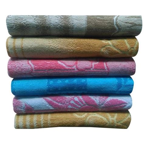 R B PRINTED COTTON MEDIUM SIZE BATH TOWELS SET OF 6 Hindustan