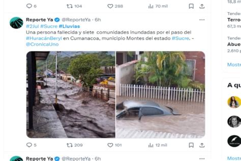 Coletazo De Huracán Beryl Causa Dos Muertes En Venezuela