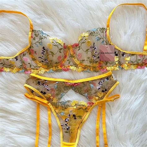 Floral Lace Lingerie Etsy