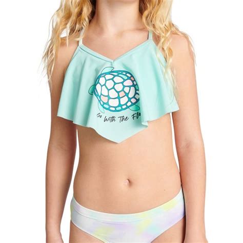 Justice Swim Justice Girls Piece Flounce Top Bikini Swimsuit Poshmark