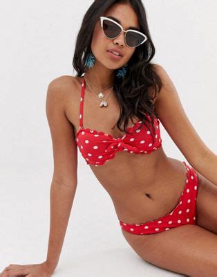 Accessorize Gepunkteter Bikini Mit Muschelsaum ASOS