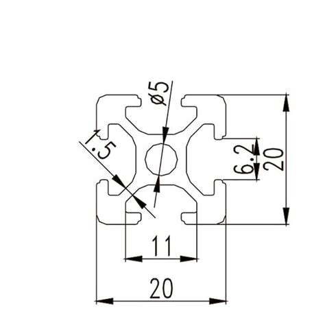 2020 T Slot Aluminium Extrusion Profile Silver 1m 2m Zenix Store Llc