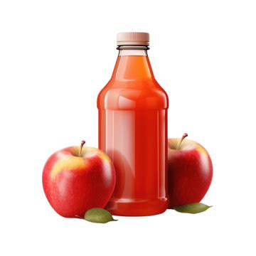 Bottle Of Juice Apple Isolated Png Ai Generative Juice Bottle Apple