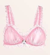 Satini Lingerie Satin Sissy Babydoll Ruffles Frilly Lace Nightie Negligee Cosplay Nightwear