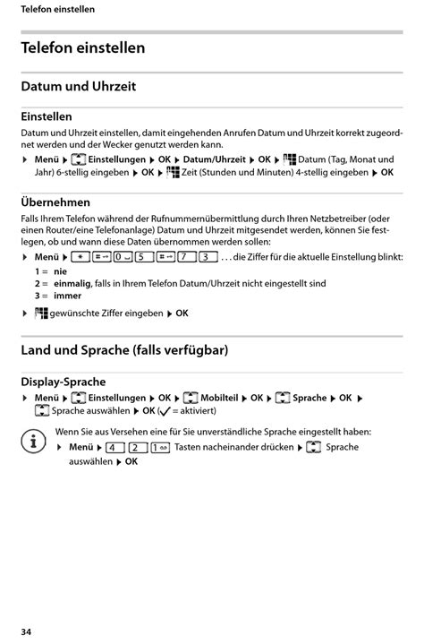 Telefon Einstellen Datum Und Uhrzeit Land Und Sprache Falls