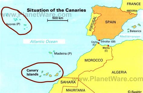 Situation Of The Canary Islands Map The Byzantium Blogger