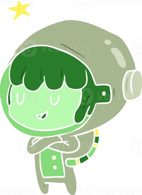 Flat Color Style Cartoon Female Future Astronaut In Space Suit 45293405 Png