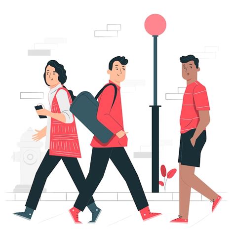 passing people vectors illustrations
