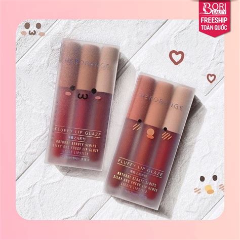 HOT Son Herorange Fluffy Lip Glaze 3 Cây Có Tốt Không Mua Ở Đâu