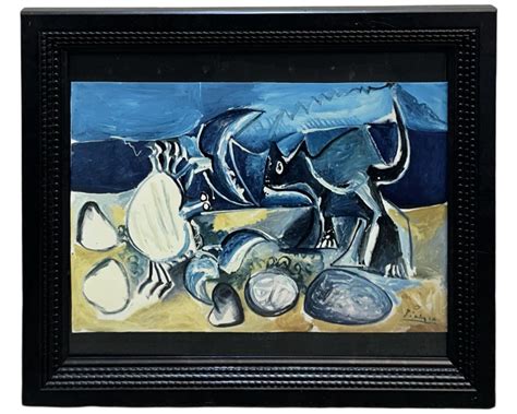 At Auction Signed Pablo Picasso Reclining Nude Print