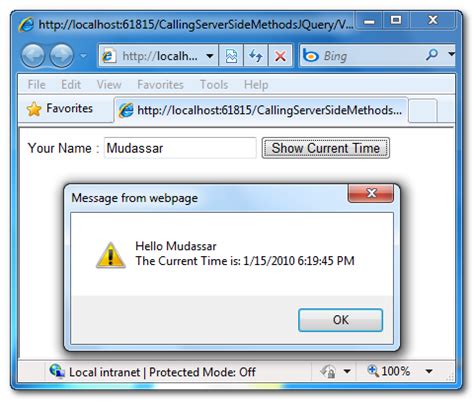 Calling ASPNet AJAX PageMethods using ScriptManager Example