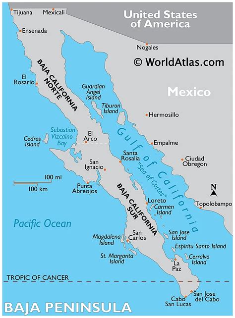 Exploring The Beauty Of Map Of Baja Peninsula - Map Of The Usa