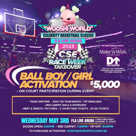 wooshi world celebrity basketball classic ball boygirl activation