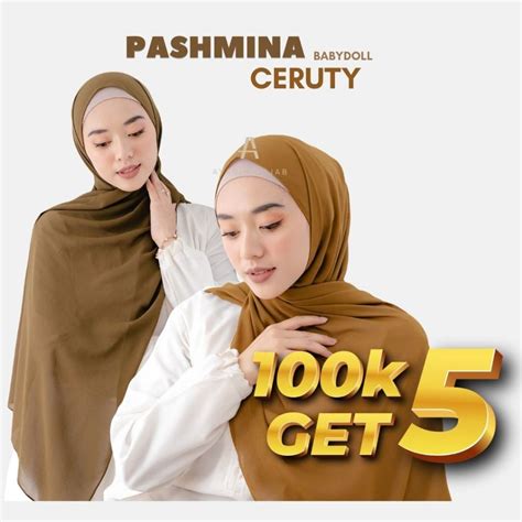 Jual Ayasha Hijab Pashmina Ceruty Baby Doll Premium Kerudung Daily