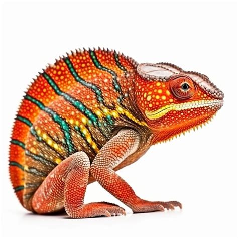 Premium AI Image | A colorful lizard with a white background