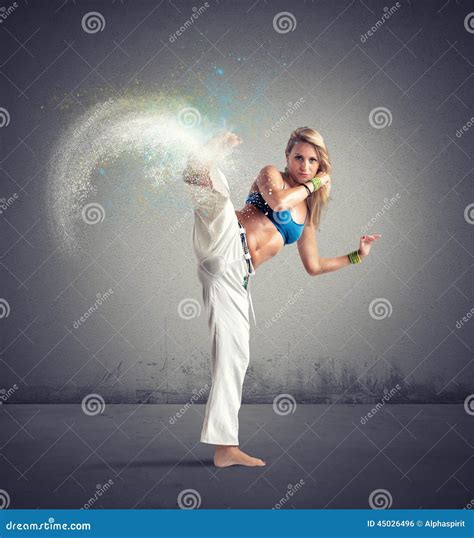 Woman playing capoeira stock photo. Image of play, motion - 45026496