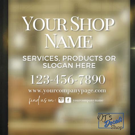 custom business window sign personalized storefront vinyl decals shop