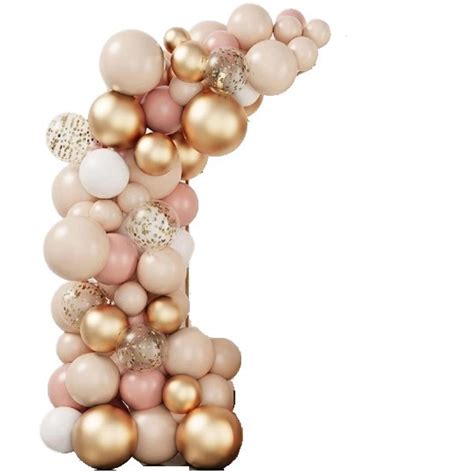 Kit Balão Nude 25 Marfim 10 Rose 25 Dourado 6 Cristal C Confete Fita Arco Shopee Brasil