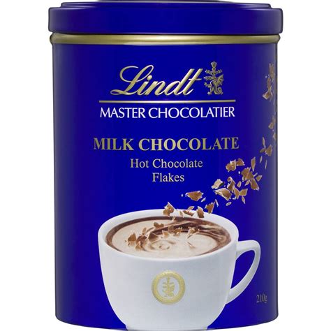 Lindt Hot Chocolate Flakes Milk 210g Tin Woolworths