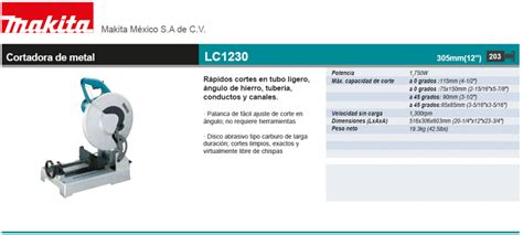 Cortadora De Metal Lc Makita Mx