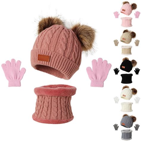 Conjunto de gorros y bufandas para niños y niñas gorro de felpa con