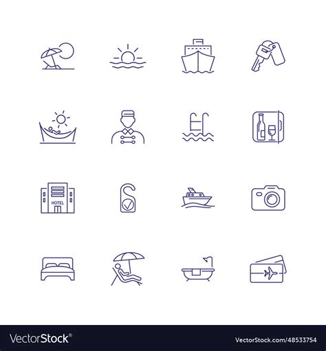 Travelling Icons Royalty Free Vector Image Vectorstock