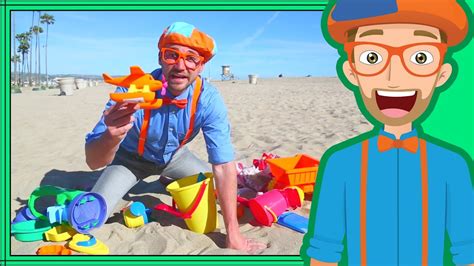 Blippi on the Beach with Sand Toys | Learning Colors for Children - YouTube