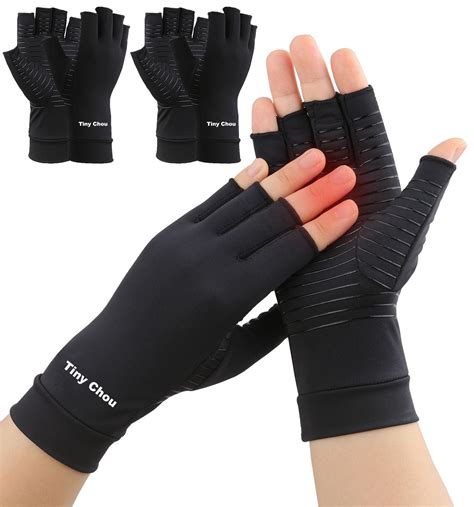 Pairs Copper Arthritis Compression Gloves Fingerless Compression