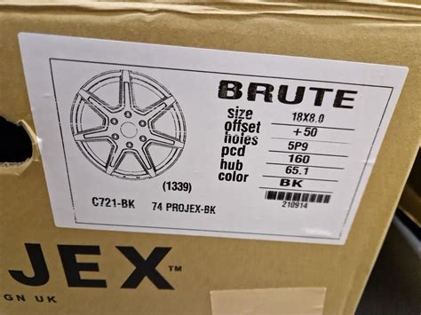 Projex Brute 18 Ford Transit Custom Gloss Black Alloy Wheels Msrt