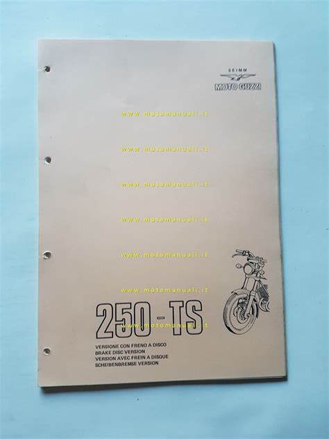 Spare Parts Catalogs Moto Guzzi 250 TS 1975 Catalogo Ricambi ORIGINALE