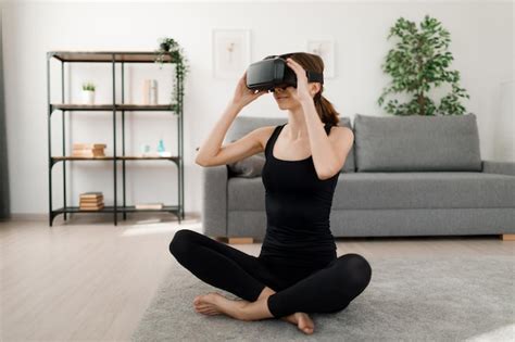 Premium Photo | Woman in vr headset doing fitness