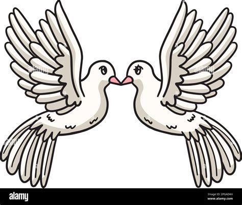 Wedding Dove Cartoon Colored Clipart Illustration Stock Vector Image