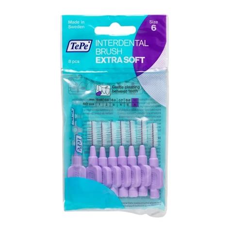 Tepe Extra Soft No6 Μεσοδόντια Βουρτσάκια 11mm Μωβ 8τμχ New Way