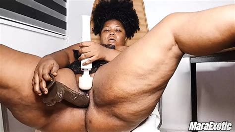 Horny Ebony BBW Babe Fucking Her Squirting Pussy With Big Black Dildo Mara Exotic XHamster