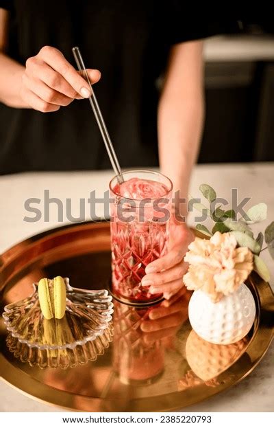 Girl Waitress Neat Nude Manicure Inserts Stock Photo 2385220793 Shutterstock