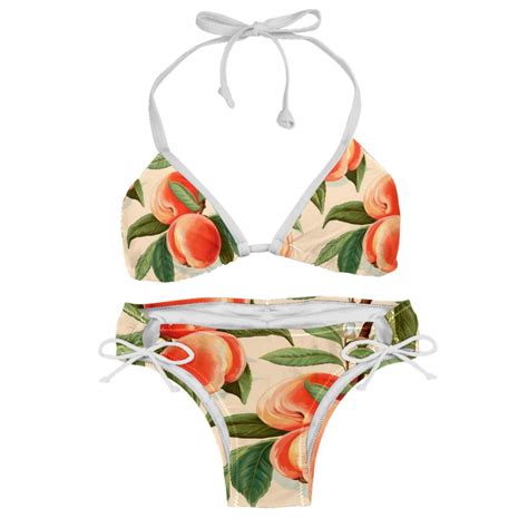 Peach Detachable Sponge Adjustable Strap Bikini Set Two Pack Beachwear Scene Swimsuit Walmart