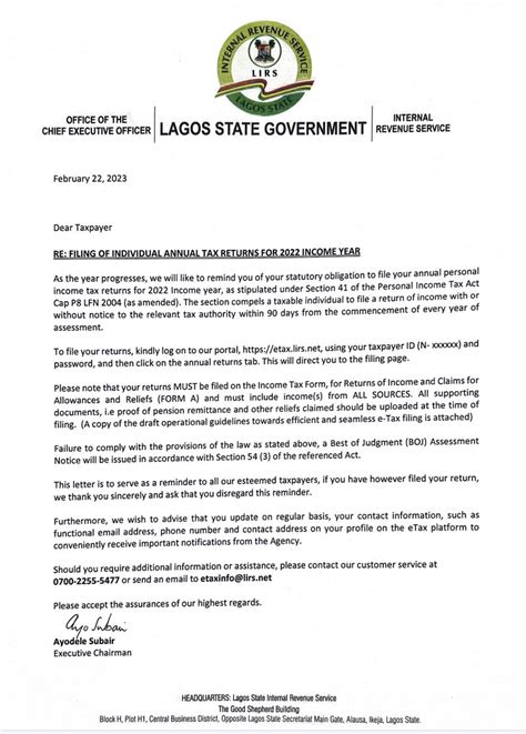 Lagos State Internal Revenue Service Lirs On Twitter Important