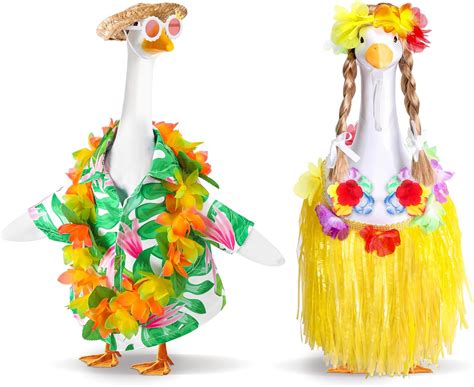 Amazon DECOHS 2 Set Hawaiian Porch Goose Outfits Summer Bikini Lawn Goose Costume Yard