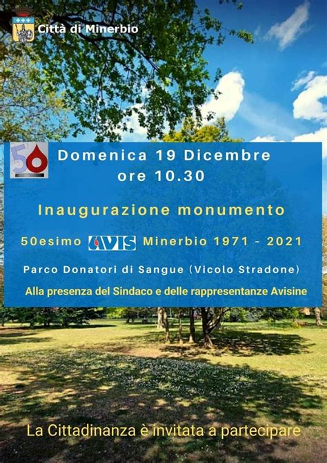 50 Anniversario Avis Minerbio Inaugurazione Del Monumento