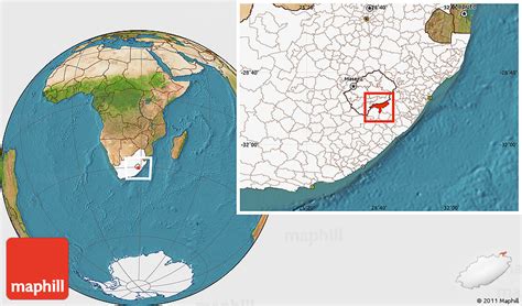 Satellite Location Map of MALUTI, highlighted country